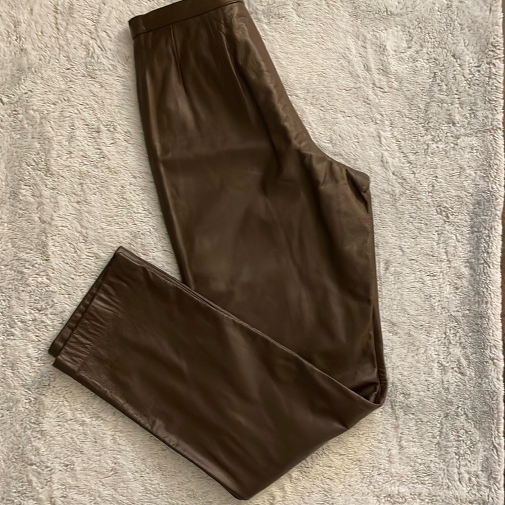 Mix it BROWN Ladies Leather pant   Size 6 Vintage
Straight legs